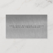 Steel Grey Cool en moderne muzikant Visitekaartje (Achterkant)