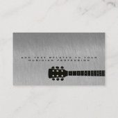 Steel Grey Cool Muzikant's Contact Visitekaartje (Achterkant)