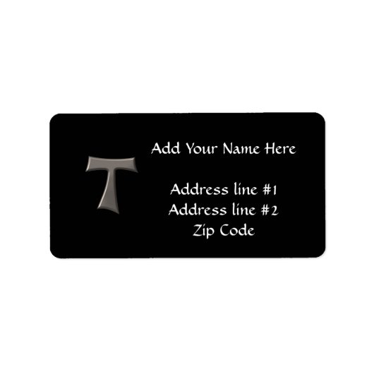 Steel Grey Kijk Franciscan Tau Cross Etiket (Voorkant)