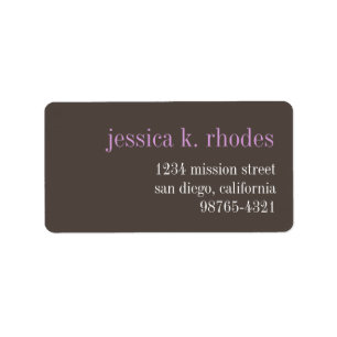 Steel grey lila typografie modern retouradres etiket