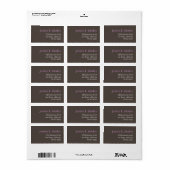 Steel grey lila typografie modern retouradres etiket (Full Sheet)