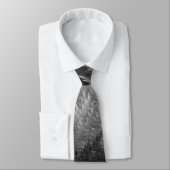 Steel Grey Pewter Tartan Feather Pattern Stropdas (Gebonden)