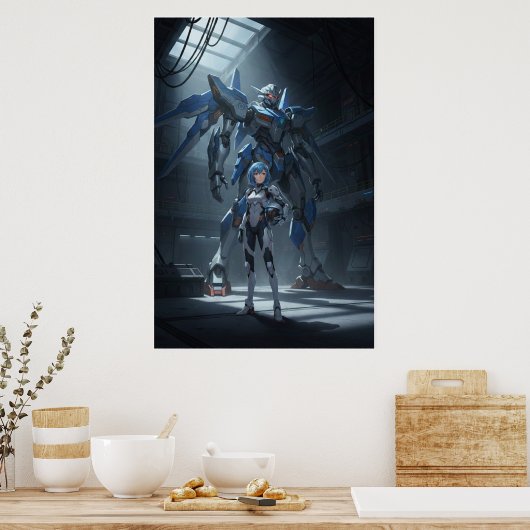 Steel Guardian: Mecha & Pilot Art Poster (Keuken)