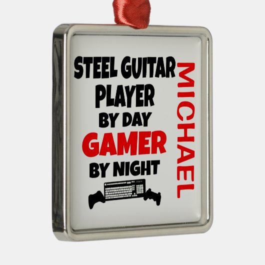 Steel Guitar Player houdt van het spelen van video Metalen Ornament (Rechts)