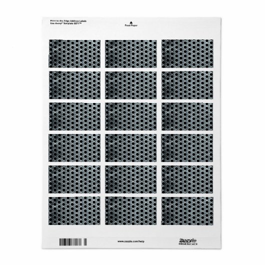 Steel Holes Metal Mesh Pattern Etiket (Full Sheet)