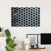 Steel Holes Metal Mesh Pattern Poster (Thuiskantoor)