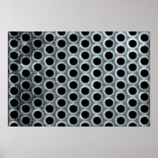Steel Holes Metal Mesh Pattern Poster (Voorkant)