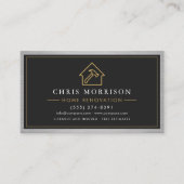 Steel Home Renovation Black QR Code Visitekaartje (Voorkant)