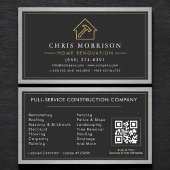 Steel Home Renovation Black QR Code Visitekaartje