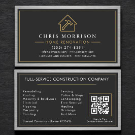 Steel Home Renovation Black QR Code Visitekaartje