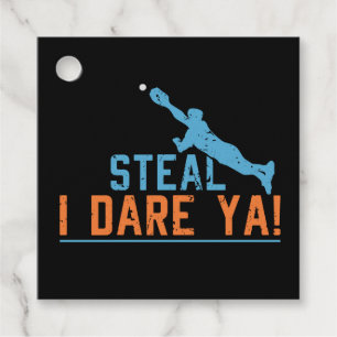 Steel I Dare Ya -Honkbal Softbal T-shirt Favor Tag Bedankjes Labels