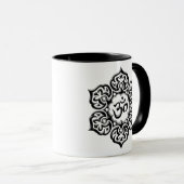 Steel Lotus Flower Om Design - zwart Mok (Voorkant rechts)