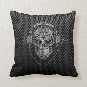 Steel Mesh DJ Sugar Skull Kussen