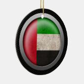 Steel Mesh United Arab Emirates Flag Disk Graphic Keramisch Ornament (Rechts)