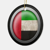 Steel Mesh United Arab Emirates Flag Disk Graphic Keramisch Ornament (Links)