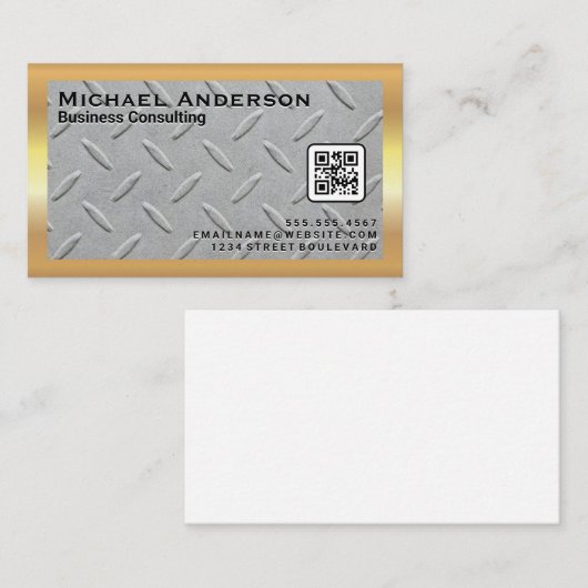 Steel Metal Bord | QR-code Visitekaartje (Voorkant / Achterkant)