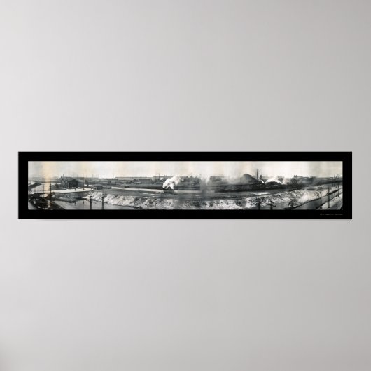 Steel Mills Gary in Foto 1912 Poster (Voorkant)