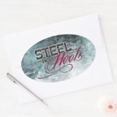 Steel N hakken blauw ovale Sticker (Envelop)