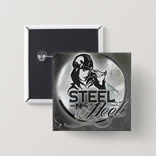 Steel N Heels Square Button (Voorkant /achterkant)