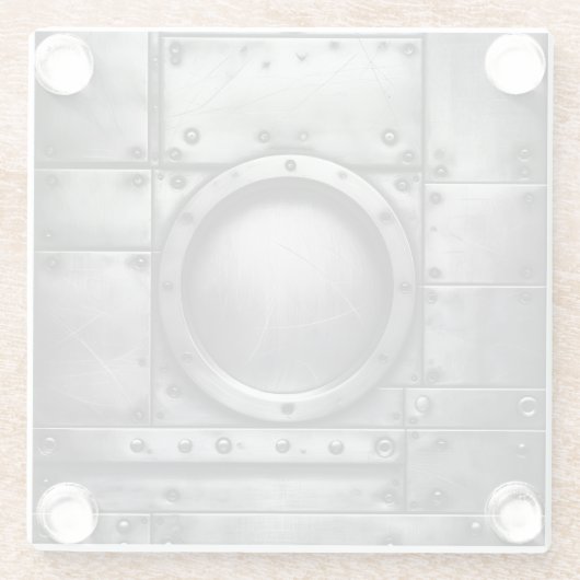 steel object  glazen onderzetter (Achterkant)