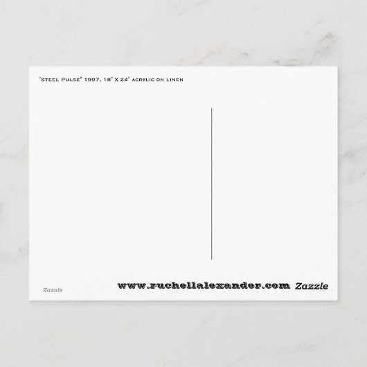 "Steel Pulse" van Ruchell Alexander Briefkaart (Achterkant)