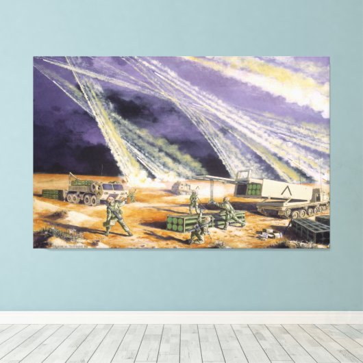 Steel Rain Desert Storm door Frank M. Thomas Canvas Afdruk (Insitu (Houten vloer))