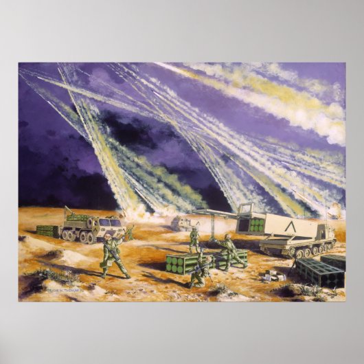 Steel Rain Desert Storm Missles van Frank M. Thoma Poster (Voorkant)