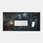 Steel Serpent – Mech Dragon Wolf Mousepad Bureaumat (Keyboard & Muis)