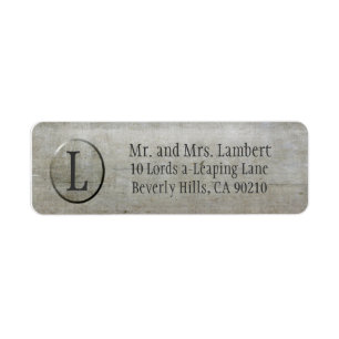Steel Texture Monogram Etiket