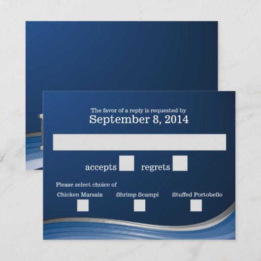 Steel Wave Blue RSVP (Voorkant / Achterkant)