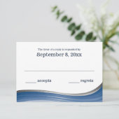 Steel Wave Blue RSVP Kaartje (Staand voorkant)