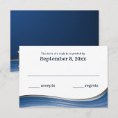 Steel Wave Blue RSVP Kaartje (Voorkant / Achterkant)