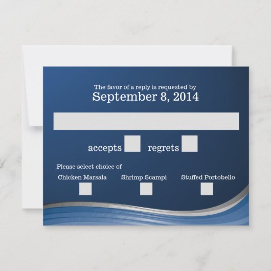 Steel Wave Blue RSVP Kaartje (Voorkant)