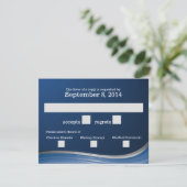 Steel Wave Blue RSVP Kaartje (Staand voorkant)