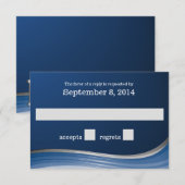 Steel Wave Blue RSVP Kaartje (Voorkant / Achterkant)