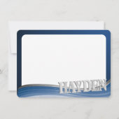 Steel Wave Flat Kaart Bedankt met naam (Voorkant)