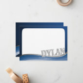 Steel Wave met de naam Dylan Flat Note Notitiekaartje (Voorkant / Achterkant in situ)