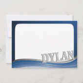 Steel Wave met de naam Dylan Flat Note Notitiekaartje (Voorkant)