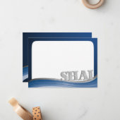 Steel Wave met de naam Shai Flat Note Notitiekaartje (Voorkant / Achterkant in situ)