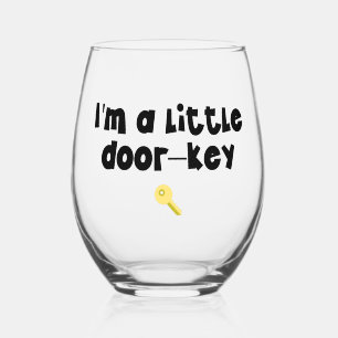 Steel Wineglas I'm A Little Door Key Dorky Wijnglas Zonder Voet