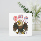 Steelaar met vuurwerk – VS 250 jaar 1776-2026 Kaart (Staand voorkant)