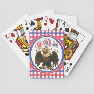 Steelaarend met vuurwerk – VS 250 jaar 1776-2026 Pokerkaarten