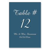 Steele Blue en White Name and Date Kaart (Voorkant)