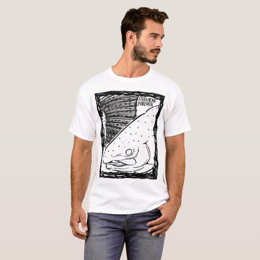 STEELHEAD FOREVER! mono(Fish Forever series 010) T-shirt (Voorkant volledig)