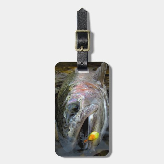 Steelhead Rainbow Trout Fly Fishing Bagagelabel (Voorkant verticaal)