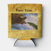 Steelhead zalm die in grizzly beren mond springt blikjeskoeler (Voorkant)