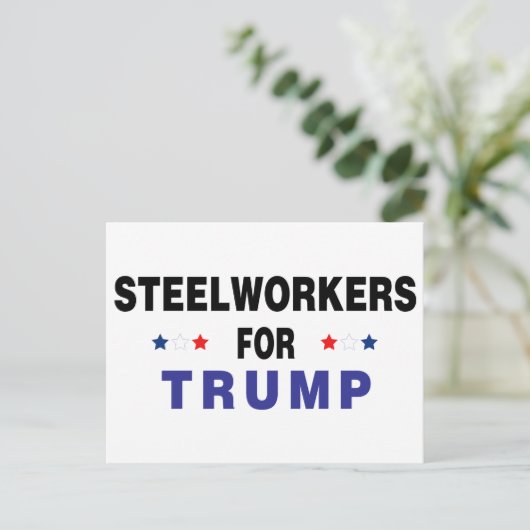 Steelwerkers voor Trump Briefkaart (Staand voorkant)