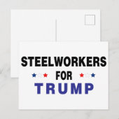 Steelwerkers voor Trump Briefkaart (Voorkant / Achterkant)