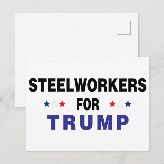 Steelwerkers voor Trump Briefkaart (Voorkant / Achterkant)