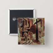 Steelworks Vierkante Button 5,1 Cm (Voorkant /achterkant)